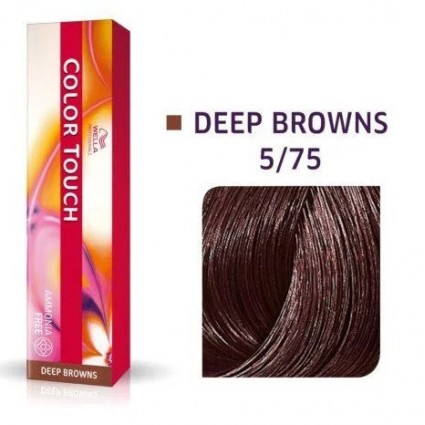 Фарба для волосся Wella Color Touch безамміачна 5/75 Світлий коричневий коричнево-махагоновий 60 мл