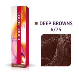 Фарба для волосся Wella Color Touch безамміачна 6/75 Темний блондин коричнево-махагоновий 60 мл