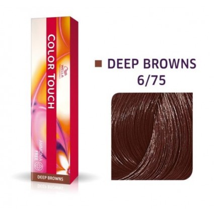 Фарба для волосся Wella Color Touch безамміачна 6/75 Темний блондин коричнево-махагоновий 60 мл