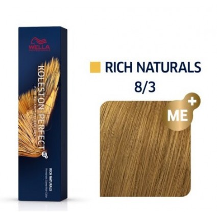 Фарба для волосся Wella Koleston 8/3 Світлий золотистий блонд 60 мл