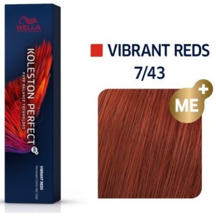 Фарба для волосся Wella Koleston Vibrant Reds 7/43 Блонд червоно-золотистий 60 мл