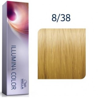 Фарба для волосся Wella Illumina Color 8/38 Світлий блонд золотисто-перлинний 60 мл