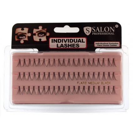 Вії в пучках Salon Professional Individual lashes (густі) flare medium black