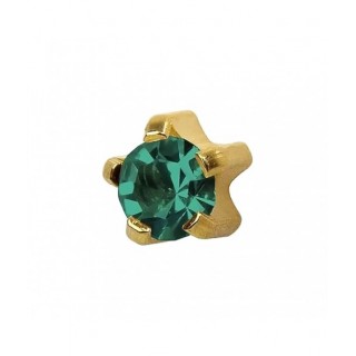 Сережки-голки для проколу вух Studex завальцювання розмір R-112 Блакитний циркон