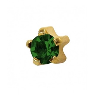 Сережки-голки для проколу вух Studex завальцювання розмір L-105 Смарагд