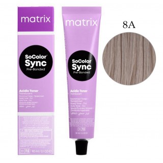 Тонер на кислотній основі для волосся 8А  Matrix Color Sync попелястий 90 мл
