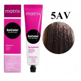 Стійка крем-фарба Matrix Socolor Pre-Bonded 5AV Світлий шатен попелясто-перламутровий 90 мл
