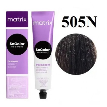 Стійка крем-фарба для волосся Matrix SOCOLOR.Pre-Bonded Extra Coverage 505N Натуральний світлий шатен 90 мл