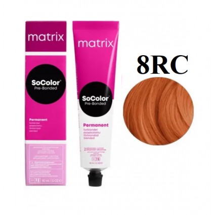 Стійка крем-фарба Matrix Socolor Pre-Bonded 8RC Світлий блондин червоно-мідний 90 мл Стійка крем-фарба Matrix Socolor Pre-Bonded 8RC Світлий блондин червоно-мідний 90 мл
