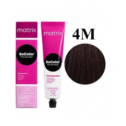 Стійка крем-фарба Matrix Socolor Pre-Bonded 4M Шатен моко шоколадний 90 мл Стійка крем-фарба Matrix Socolor Pre-Bonded 4M Шатен моко шоколадний 90 мл