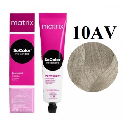 Стійка крем-фарба Matrix Socolor Pre-Bonded 10AV Дуже світлий блондин попелясто-перламутровий 90 мл Стійка крем-фарба Matrix Socolor Pre-Bonded 10AV Дуже світлий блондин попелясто-перламутровий 90 мл