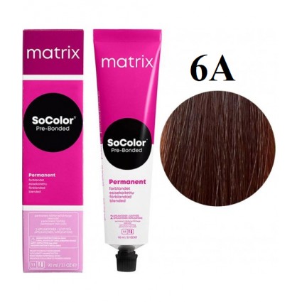 Стійка крем-фарба Matrix Socolor Pre-Bonded 6A Темний блондин попелястий 90 мл