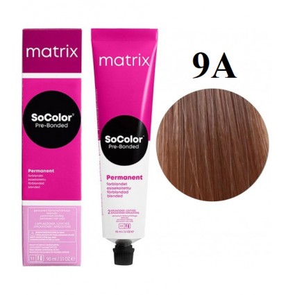 Стійка крем-фарба Matrix Socolor Pre-Bonded 9A Дуже світлий блондин попелястий 90 мл