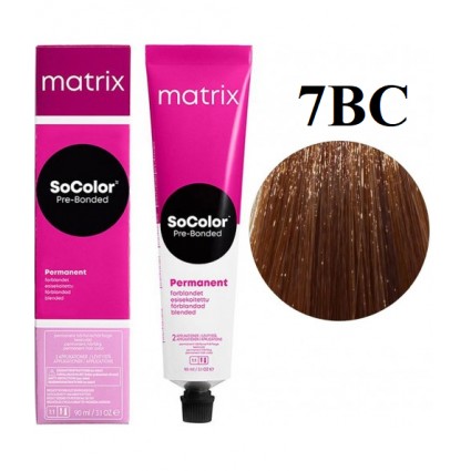 Стійка крем-фарба Matrix Socolor Pre-Bonded 7BС Блондин коричнево-мідний 90 мл