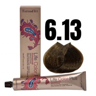 Стійка крем-фарба Farmavita Life Color Plus 6.13 Темний блондин бeжевий 100 мл