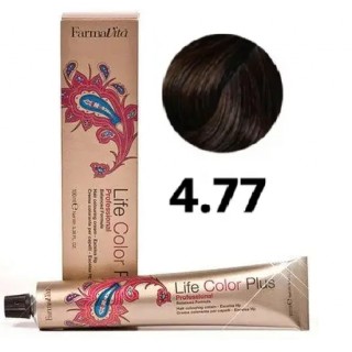 Стійка крем-фарба Farmavita Life Color Plus 4.77 Інтенсивний коричневий кашемір 100 мл
