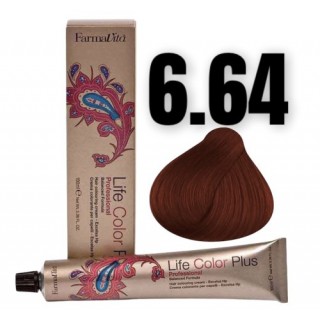 Стійка крем-фарба для волосся Farmavita Life Color Plus 6.64 Темний блондин мeднo-крапковий 100 мл