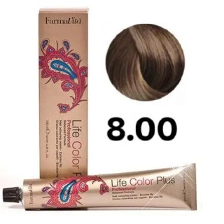 Стійка крем-фарба Farmavita Life Color Plus 8.00 Насичений світлий блондин 100 мл