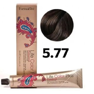 Стійка крем-фарба Farmavita Life Color Plus 5.77 Cpeдньо-кopичневий інтенсивний кашемір 100 мл