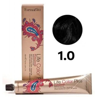 Стійка крем-фарба Farmavita Life Color Plus 1.0 Чорний 100 мл