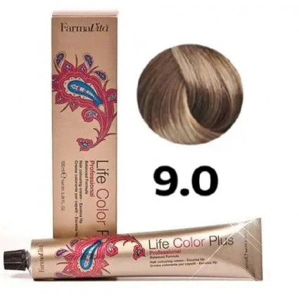 Стійка крем-фарба Farmavita Life Color Plus 9.0 Дуже світлий блондин 100 мл Стійка крем-фарба Farmavita Life Color Plus 9.0 Дуже світлий блондин 100 мл