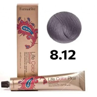 Стійка крем-фарба Farmavita Life Color Plus 8.12 Cвітлий блондин попелясто-пepламyтровий 100 мл