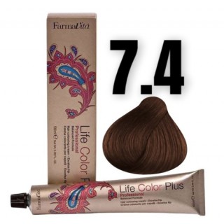 Стійка крем-фарба Farmavita Life Color Plus 7.4 Блондин мідний 100 мл