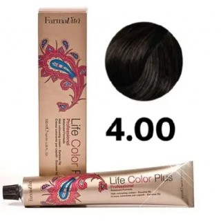 Стійка крем-фарба Farmavita Life Color Plus 4.00 Насичений каштановий 100 мл