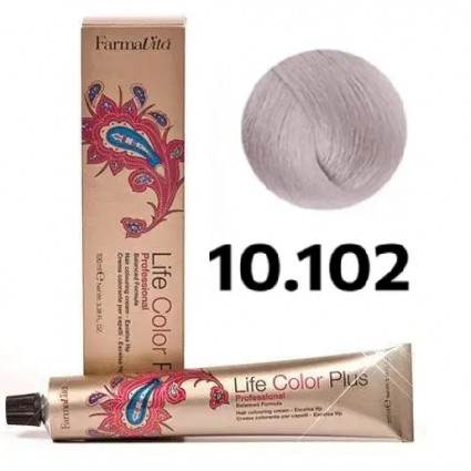 Стійка крем-фарба Farmavita Life Color Plus 10.102 Платиновий блондин пепельно-перлиннийй 100 мл Стійка крем-фарба Farmavita Life Color Plus 10.102 Платиновий блондин пепельно-перлиннийй 100 мл