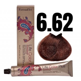 Стійка крем-фарба Farmavita Life Color Plus 6.62 Темний блондин фіолетово-червоний100 мл
