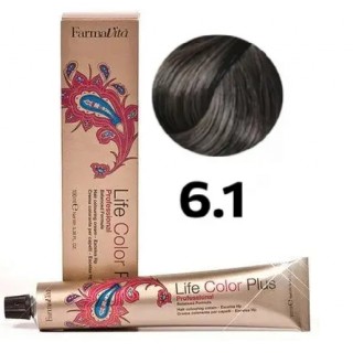 Стійка крем-фарба Farmavita Life Color Plus 6.1 Темний блондин попелястий 100 мл
