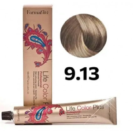 Стійка крем-фарба Farmavita Life Color Plus 9.13 Дуже світлий блондин бежевий 100 мл Стійка крем-фарба Farmavita Life Color Plus 9.13 Дуже світлий блондин бежевий 100 мл