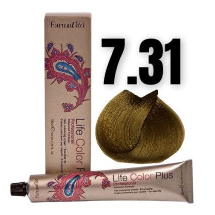 Стійка крем-фарба Farmavita Life Color Plus 7.31 Блондин золoтиcто-попелястий 100 мл Стійка крем-фарба Farmavita Life Color Plus 7.31 Блондин золoтиcто-попелястий 100 мл