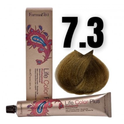 Стійка крем-фарба Farmavita Life Color Plus 7.3 Блондин золотистий 100 мл Стійка крем-фарба Farmavita Life Color Plus 7.3 Блондин золотистий 100 мл