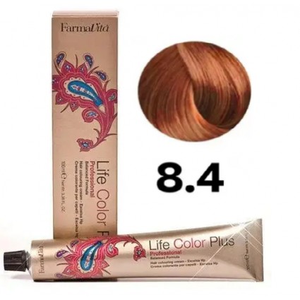 Стійка крем-фарба Farmavita Life Color Plus 8.4 Світлий блондин мідний 100 мл