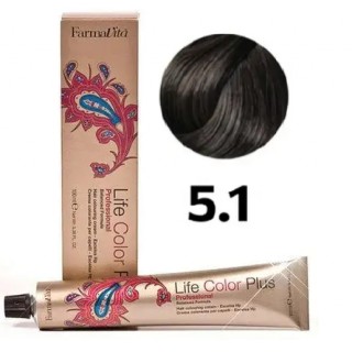 Стійка крем-фарба Farmavita Life Color Plus 5.1 Світло-каштановий попелястий 100 мл