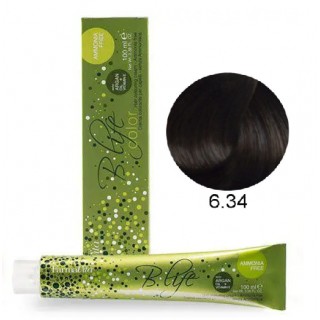 Безамміачна крем-фарба FarmaVita B.Life Color 6.34 Темний блондин золотисто-мідний 100 мл