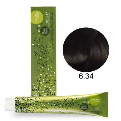 Безамміачна крем-фарба FarmaVita B.Life Color 6.34 Темний блондин золотисто-мідний 100 мл