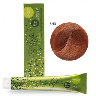 Безамміачна крем-фарба FarmaVita B.Life Color 7.43 Блондин золотисто-мідний 100 мл