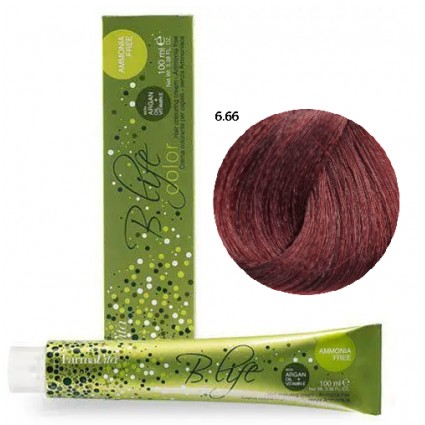 Безамміачна крем-фарба FarmaVita B.Life Color 6.66 Темний блондин насичено-червоний 100 мл