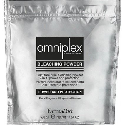 Порошок освітлювальний 2в1 блакитний FarmaVita Omniplex Bleaching 500 г