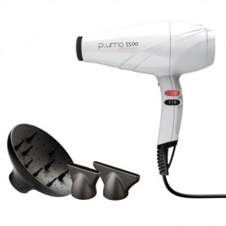 Фен GA.MA PLUMA 5500 + 2 насадки та дифузор, 2400 W (білий)