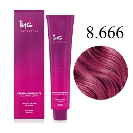 Крем-фарба для волосся ING Professional Coloring Cream 8.666 Гранатовий 100 мл Крем-фарба для волосся ING Professional Coloring Cream 8.666 Гранатовий 100 мл