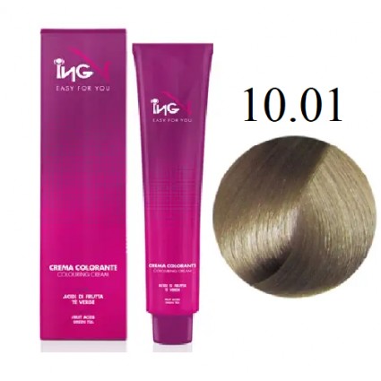 Крем-фарба для волосся ING Professional Colouring Cream 10.01 Ультра світлий попелястий блондин 100 мл