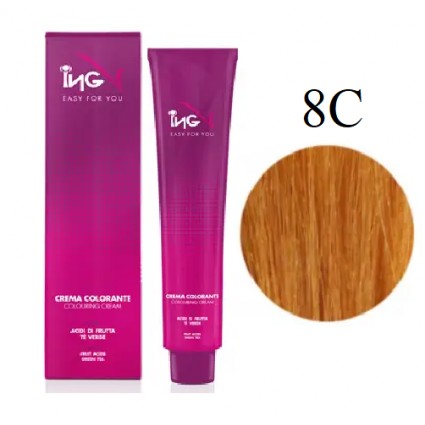 Крем-крошка для волосся ING Professional Coloring Cream 8C Мідний 100 мл Крем-крошка для волосся ING Professional Coloring Cream 8C Мідний 100 мл