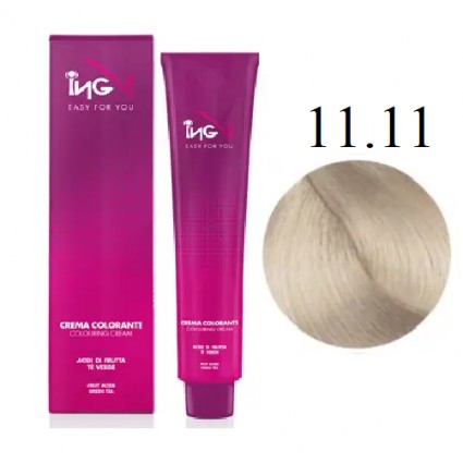 Крем-пакля для волосся ING Professional Coloring Cream 11.11 Екcтра платіновий блондин 100 мл Крем-пакля для волосся ING Professional Coloring Cream 11.11 Екcтра платіновий блондин 100 мл