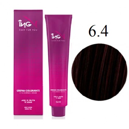 Крем-фарба для волосся ING Professional Coloring Cream 6.4 Темно-русявий мідний 100 мл Крем-фарба для волосся ING Professional Coloring Cream 6.4 Темно-русявий мідний 100 мл