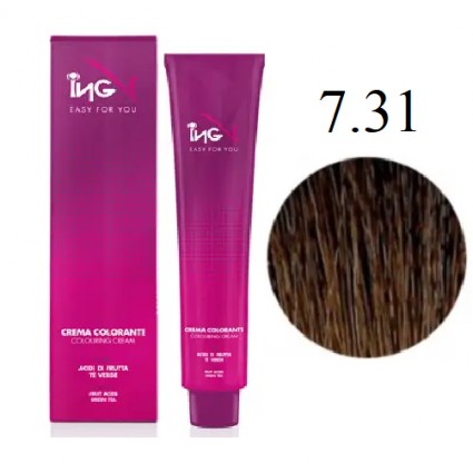 Крем-фарба для волосся ING Professional Coloring Cream 7.31 Темний блондин попелястий 100 мл Крем-фарба для волосся ING Professional Coloring Cream 7.31 Темний блондин попелястий 100 мл