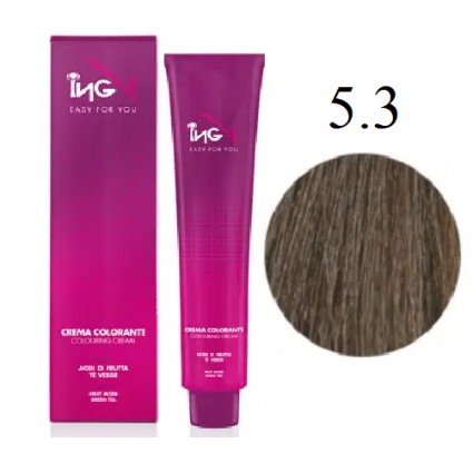 Крем-фарба для волосся ING Professional Coloring Cream 5.3 Світло-каштановий золотистий 100 мл Крем-фарба для волосся ING Professional Coloring Cream 5.3 Світло-каштановий золотистий 100 мл
