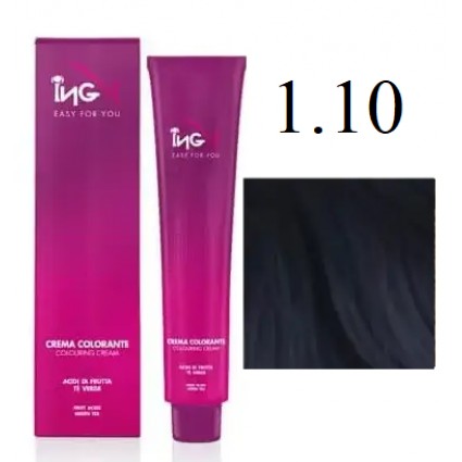 Крем-фарба для волосся безаміачна ING Professional Colouring Cream No Ammonia 1.10 Синьо-чорний 100 мл Крем-фарба для волосся безаміачна ING Professional Colouring Cream No Ammonia 1.10 Синьо-чорний 100 мл
